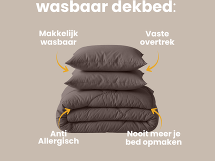 Lazy Dekbed Zonder Overtrek - Uni - Bruin
