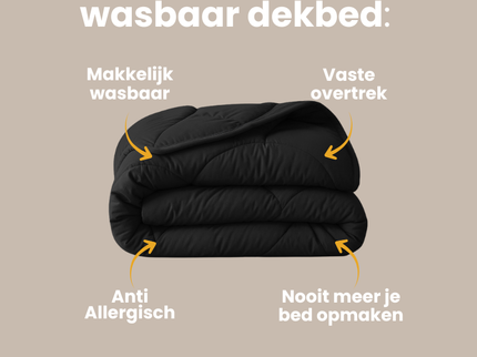 Lazy Dekbed Zonder Overtrek - Uni - Zwart