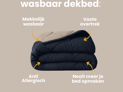 Lazy Dekbed Zonder Overtrek - Double Face - Antraciet /Taupe