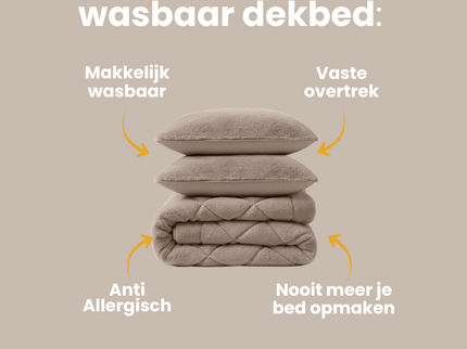 Lazy Dekbed Zonder Overtrek - Teddy Fur - Taupe