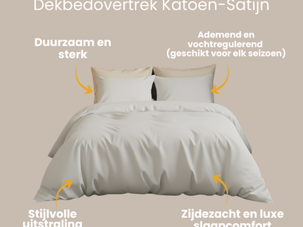 Dekbedovertrek Katoen-Satijn Uni - Wit