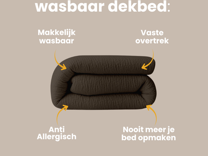 Easy Dekbed Zonder Overtrek - Mousseline - Bruin