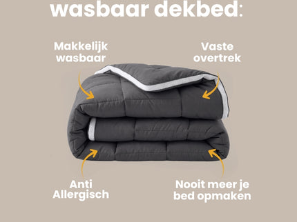 Lazy Dekbed Zonder Overtrek - 3D Air - Antraciet