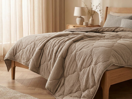 Lazy Dekbed Zonder Overtrek - Mousseline - Taupe