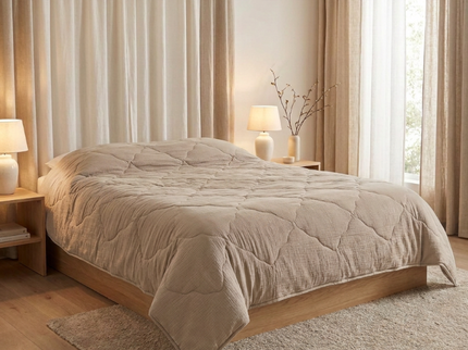 Lazy Dekbed Zonder Overtrek - Mousseline - Taupe
