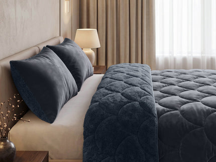 Lazy Dekbed Zonder Overtrek Teddy en Velvet - Antraciet
