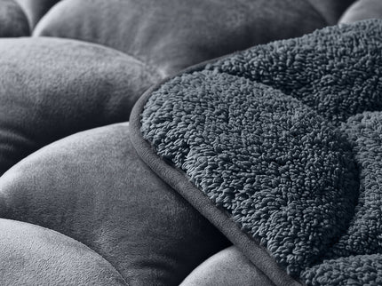 Lazy Dekbed Zonder Overtrek Teddy en Velvet - Antraciet