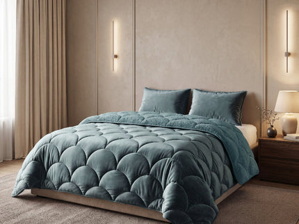 Lazy Dekbed Zonder Overtrek Teddy en Velvet - Groen