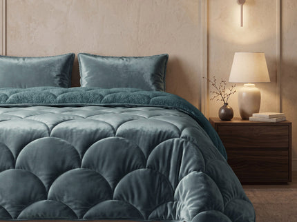 Lazy Dekbed Zonder Overtrek Teddy en Velvet - Groen