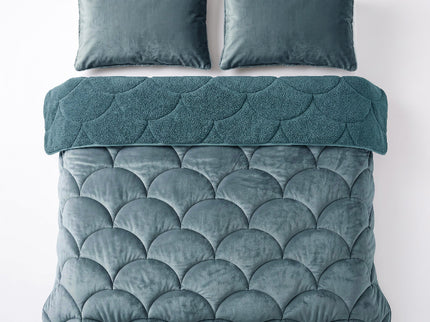 Lazy Dekbed Zonder Overtrek Teddy en Velvet - Groen7