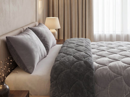 Lazy Dekbed Zonder Overtrek Teddy en Velvet - Taupe/Grijs