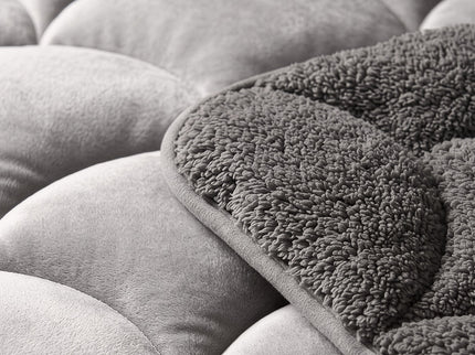 Lazy Dekbed Zonder Overtrek Teddy en Velvet - Taupe/Grijs