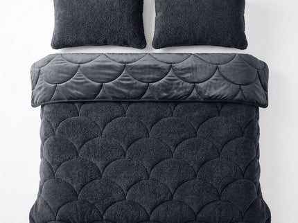 Lazy Dekbed Zonder Overtrek Teddy en Velvet - Zwart