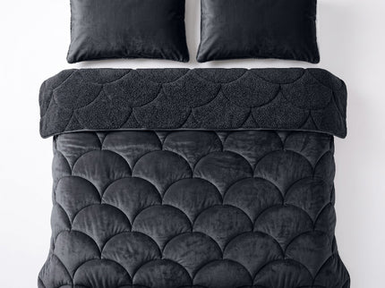 Lazy Dekbed Zonder Overtrek Teddy en Velvet - Zwart