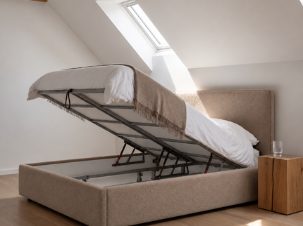 Boxspring met opbergruimte Modena - Taupe