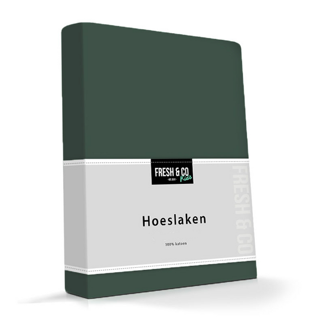 Kinder hoeslaken - Katoen - Groen