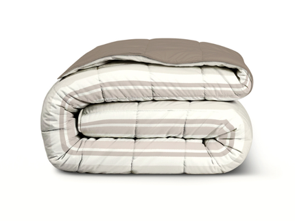 Easy Dekbed Zonder Overtrek - Horizontal Lines - Beige