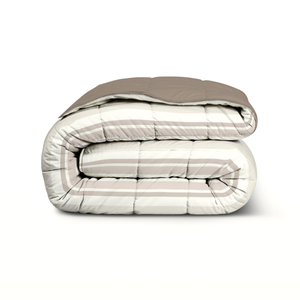 Easy Dekbed Zonder Overtrek - Horizontal Lines - Beige