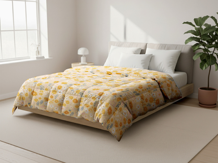 Easy Dekbed Zonder Overtrek - Orange Flower Field