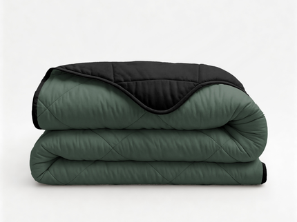 Lazy Dekbed Zonder Overtrek - Double Face - Groen/Zwart