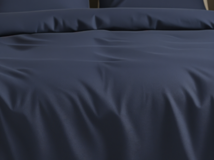 Dekbedovertrek Katoen-Satijn Uni - Navy