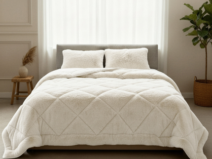 Lazy Dekbed Zonder Overtrek - Teddy Fur - Beige