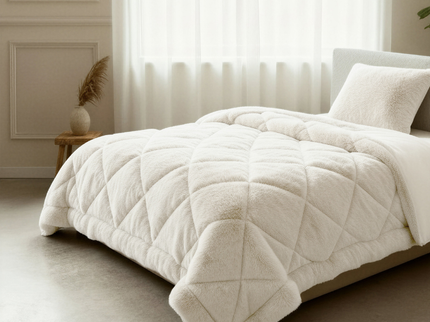 Lazy Dekbed Zonder Overtrek - Teddy Fur - Beige