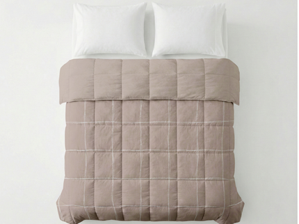 Easy Dekbed Zonder Overtrek - Scribble Squares - Taupe