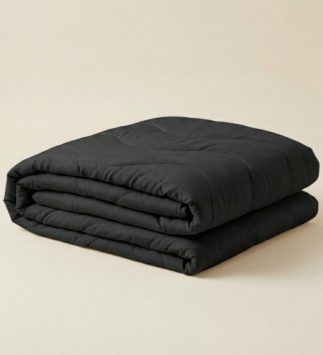 Easy Dekbed Zonder Overtrek Wave Uni - Zwart