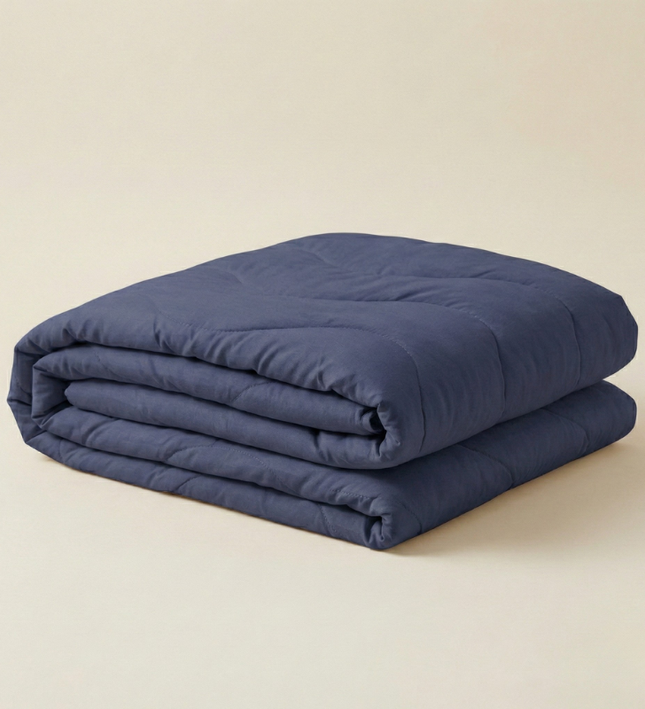 Easy Dekbed Zonder Overtrek Wave Uni - Navy