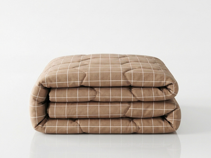 Easy Dekbed Zonder Overtrek - Squares - Taupe