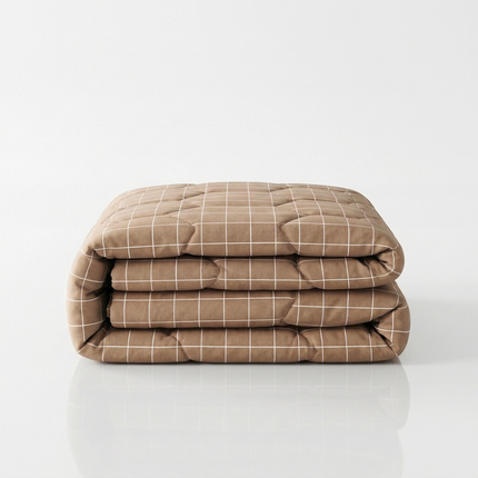Easy Dekbed Zonder Overtrek - Squares - Taupe