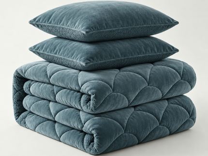Lazy Dekbed Zonder Overtrek Teddy en Velvet - Groen