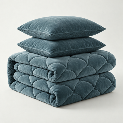 Lazy Dekbed Zonder Overtrek Teddy en Velvet - Groen