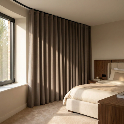 Premium Gordijnen 100% Verduisterend - Haken - Taupe