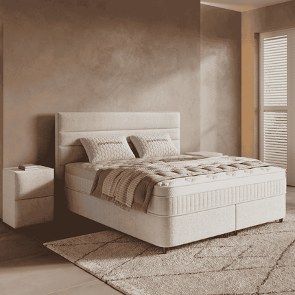 Boxspring met Opbergruimte - Horizon - Off-White