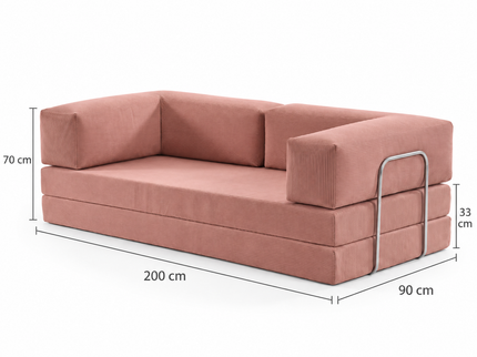 Slaapbank – Fluffy Rib - Oud Roze