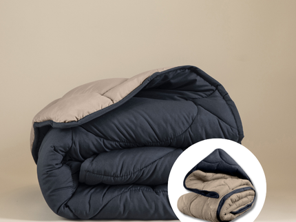 Lazy Dekbed Zonder Overtrek - Double Face - Antraciet /Taupe