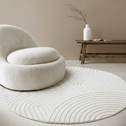 Vloerkleed Panglao Rond - Wit