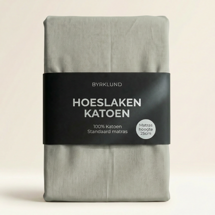 Hoeslaken Katoen - Grijsgroen