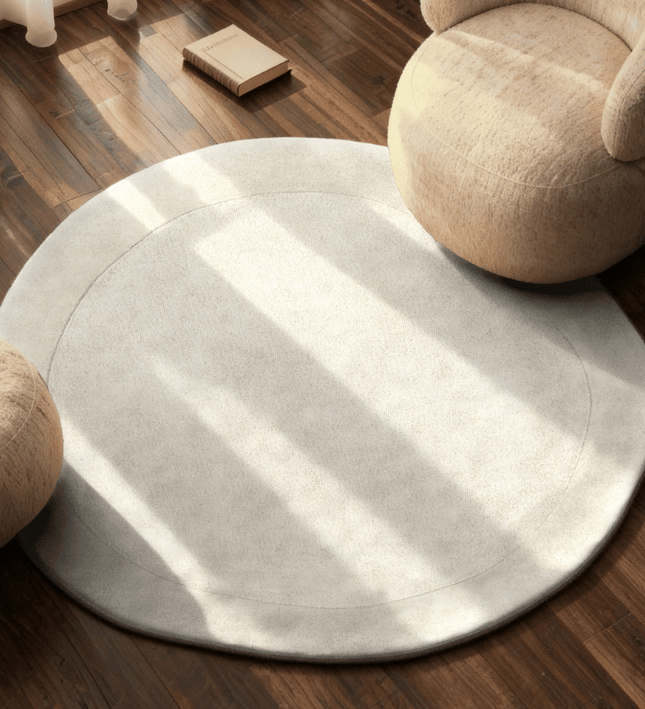 Organisch Vloerkleed Kivi Rond - Creme