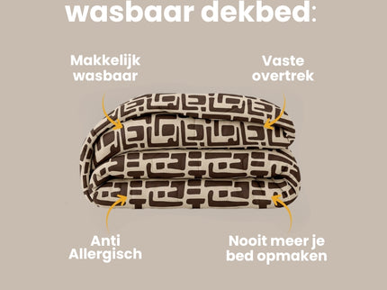 Easy Dekbed Zonder Overtrek - Abstract - Bruin