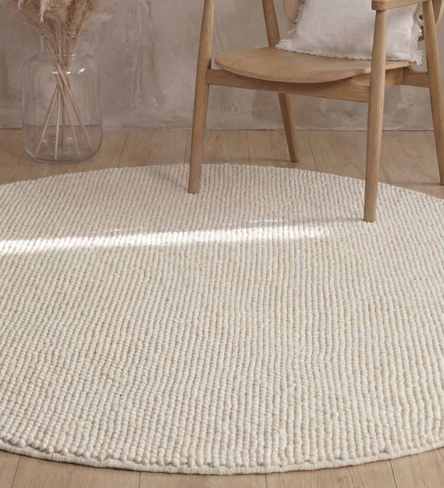 Vloerkleed Diana Rond - Natuurlijk Wit