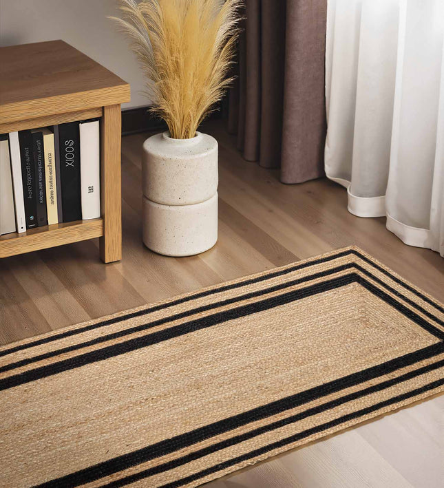 Vloerkleed Looma Rechthoekig - Natuur Goud Zwart