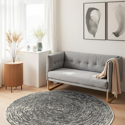 Vloerkleed Cavallo Rond - Creme grijs