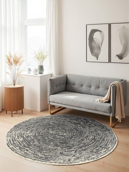 Vloerkleed Cavallo Rond - Creme grijs