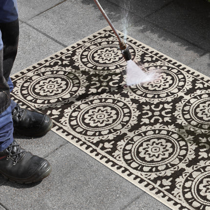 Vloerkleed Jardin  - zwart creme