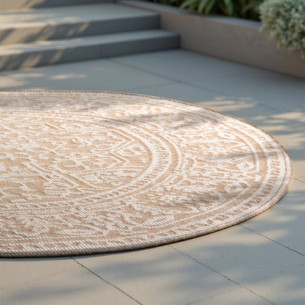 Dubbelzijdig Buitenkleed Kona Rond - Beige
