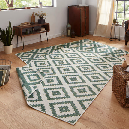 Vloerkleed Malta Rechthoekig - groen, creme