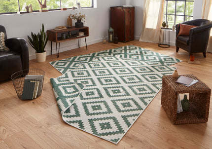 Vloerkleed Malta Rechthoekig - groen, creme